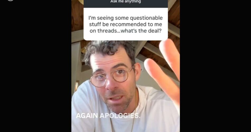 Instagram head Adam Mosseri says sorry for all those trashy Threads recommendations